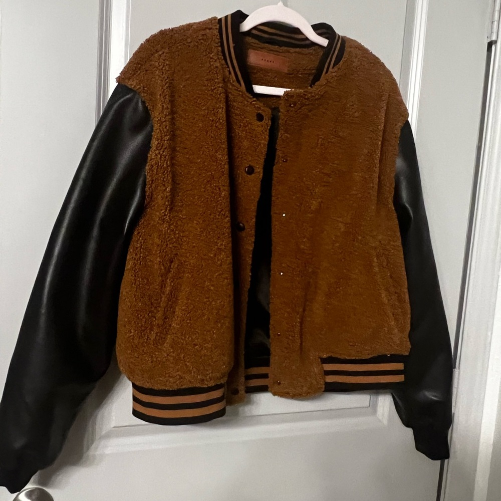 Brown and Black Varsity Jacket - Picture 6 of 7